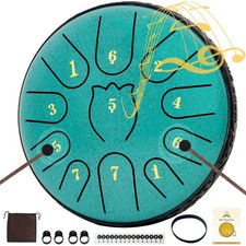 11-Note Steel Tongue Drum - 6 Inch Rain Chime for Relaxation and Meditation