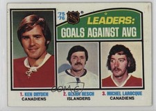 1976-77 Topps League Leaders Ken Dryden Glenn Resch Michel Larocque #6 HOF 0u9w