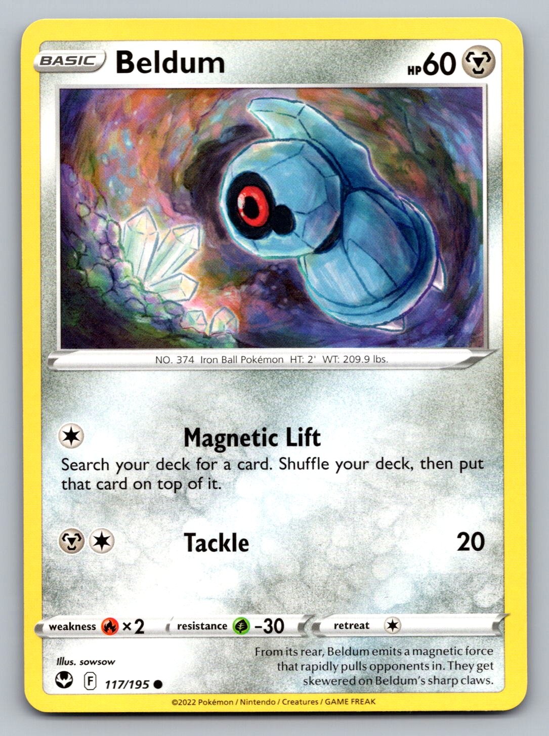 Pokemon TCG SWSH12: Silver Tempest Beldum 117/195