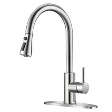Brushed Nickel Kitchen Faucets with Pull Down Sprayer Kitchen Sink Faucet wit...