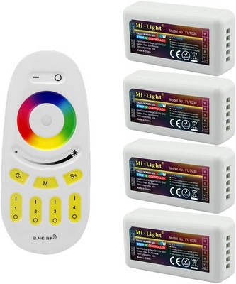 Mi Light Wireless 2.4G RF RGB + White/Warm White 1 Remote + 4 Controller 