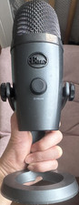 Blue Yeti USB Microphone Gray Adjustable Stand Mute Button Freestanding