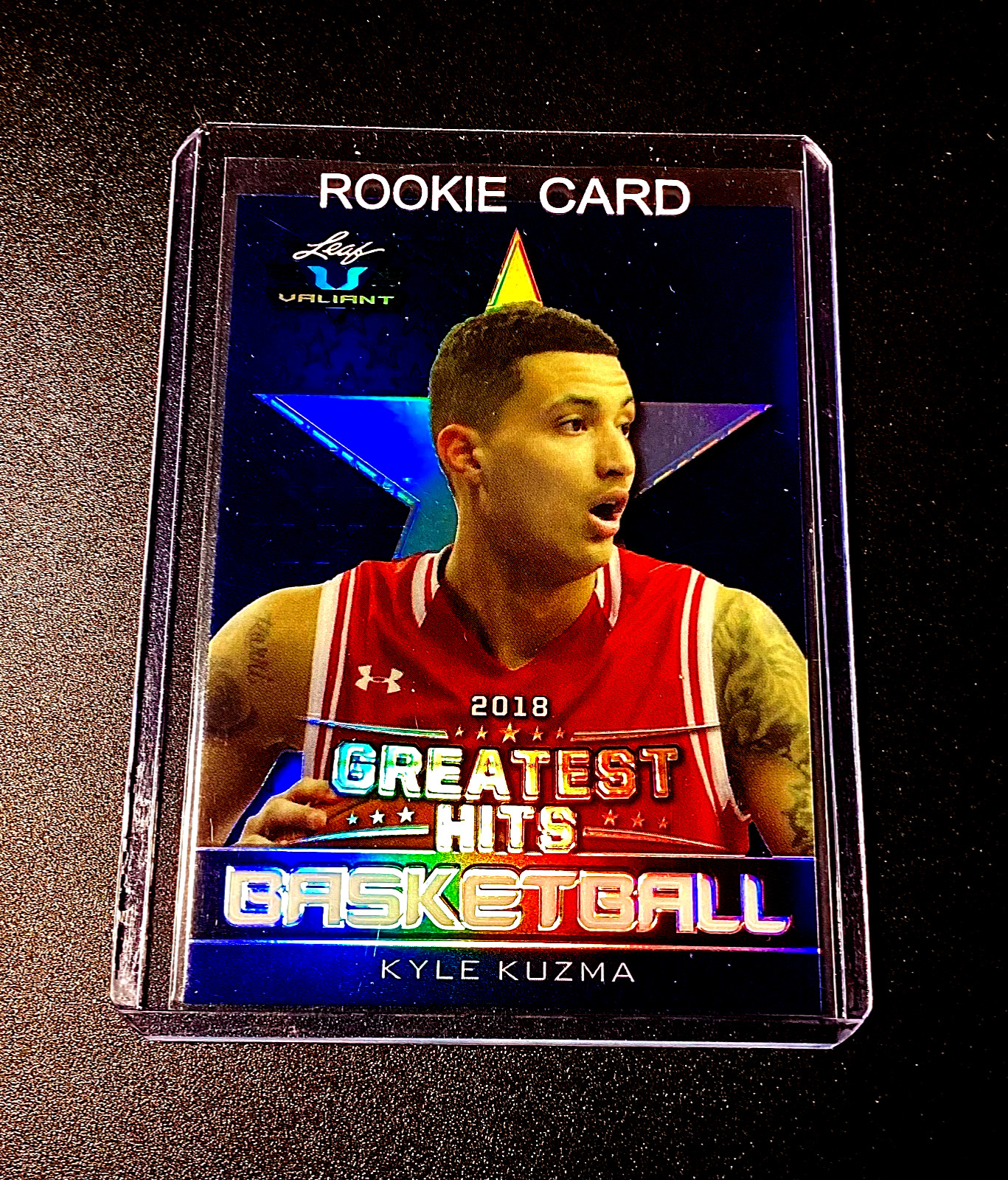 Kyle Kuzma Rookie Refractor 2018 Leaf Valiant Blue #11/25 Basketball Mint Lakers