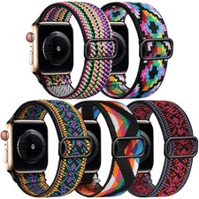 5 Pack Stretchy Bands Compatible with Apple Watch 38mm 40mm 41mm 42mm 44mm 45...