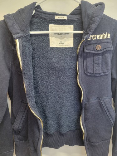 Abercrombie & Fitch LOGO Jacket Kids Muscle Hoodie Sweatshirt zip Up Y2K Small - Picture 7 of 9