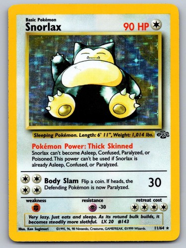 Snorlax 11/64 Rare Jungle Pokemon Unlimited Holo LP-NM