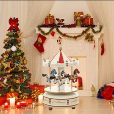 Affascinante Carillon Giostra Classico con Grazioso Cavallo e Stile Elegante