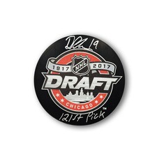Drake Batherson Autographed 2017 NHL Draft Hockey Puck Inscribed