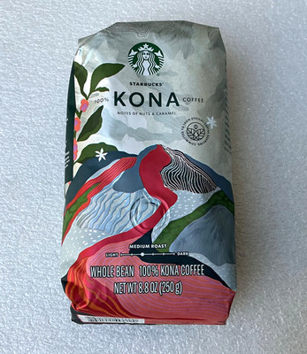 STARBUCKS 100% Kona Whole Bean Coffee Medium Roast 8.8 oz EXP 1/27