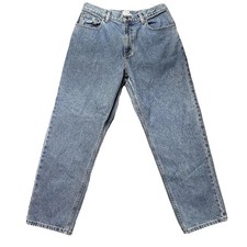 LL Bean Womens 12 Petite Relaxed Straight Jeans Blue Original Fit Denim EUC