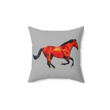 Horse 'Old Red' Spun Polyester Throw Pillow