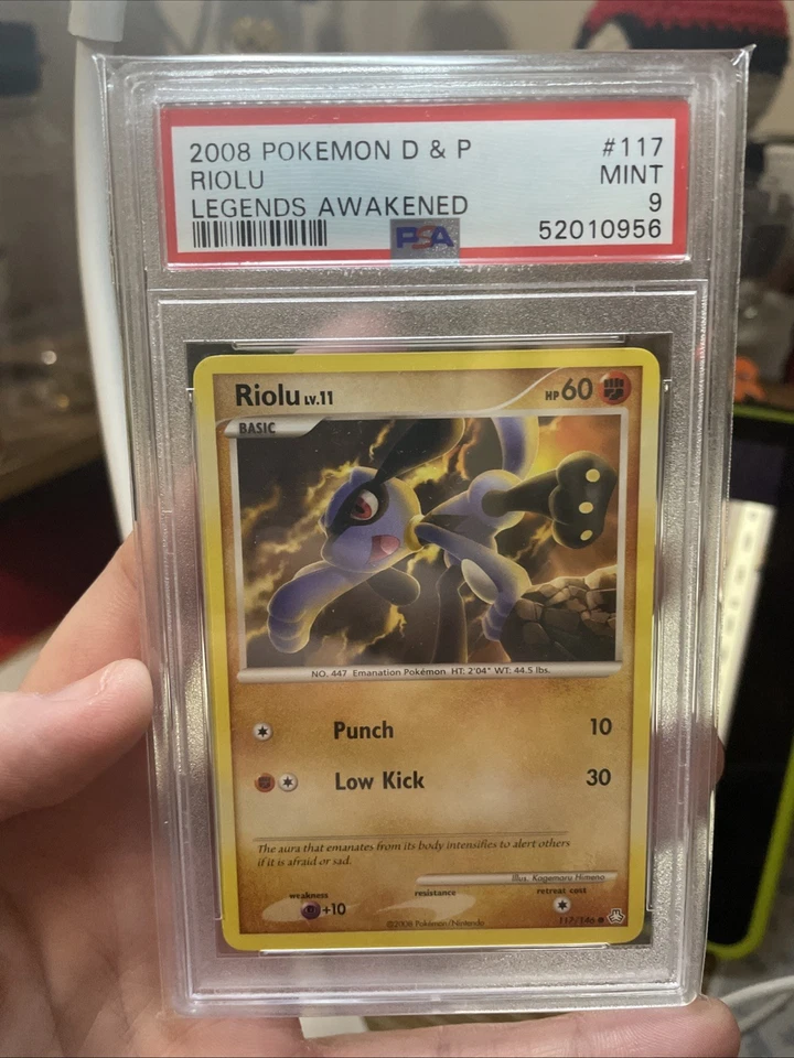 Pokémon TCG Riolu Legends Awakened 117/146 2008 Vintage, Common, PSA 9! Mint! - Image 2 of 4