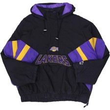 Vintage Starter Los Angeles Lakers Pullover Jacket Size XXL