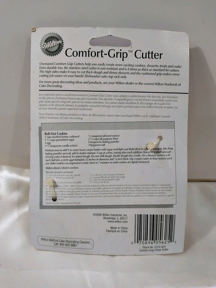 Cortador de galletas de pollito Wilton agarre cómodo 5 x 4,5" Pascua primavera niños 2006  Foto 2 de 4