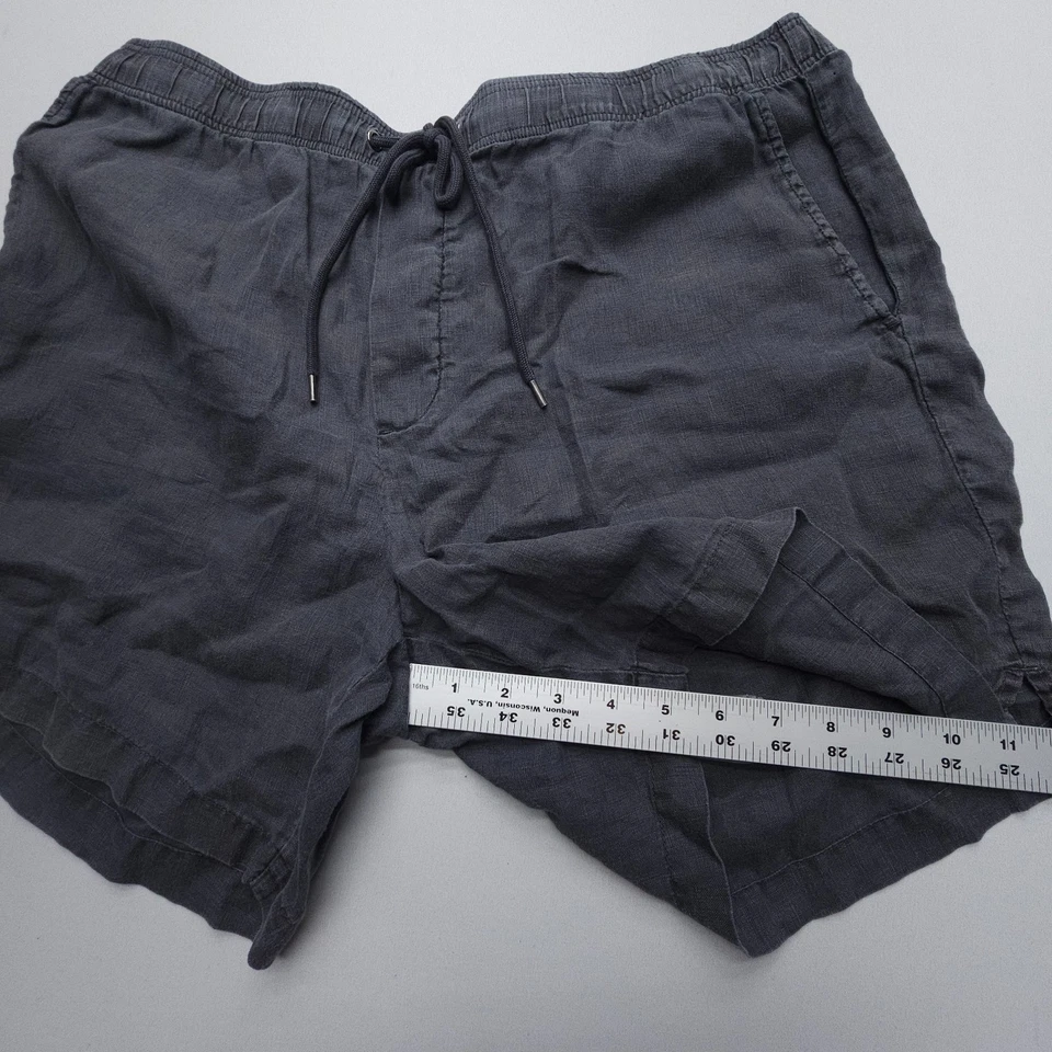 JAMES PERSE Straight Leg Garment Dyed Linen Drawstring Shorts Mens 4 (USA XL) - Image 4 of 4