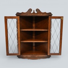 Old Charm Hanging Corner Display Cabinet Leaded Glass Tudor Brown FREE Delivery