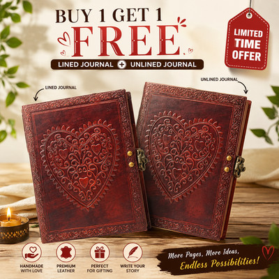 Vintage Leather Journal 8x6 Handmade Diary 200Pages Buy 1 Get 1 Free Lined/Blank