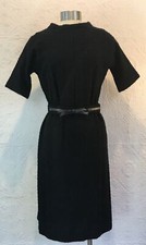 VINTAGE TIMELESS Little Black Wiggle Dress Knit Boucle Style 1950's 60's