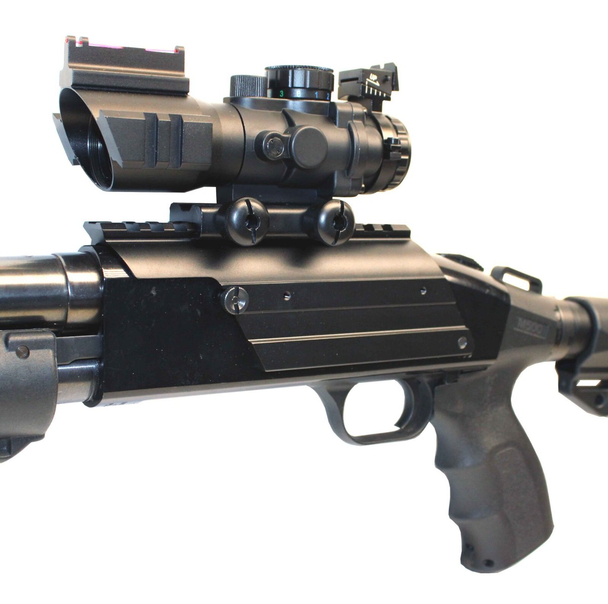 4x32 Tri-Color Illuminated Mil-Dot Scope Saddle Rail Mount for