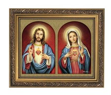 Sacred Heart of Jesus  Immaculate Heart of Mary Picture Frame, New AB-010