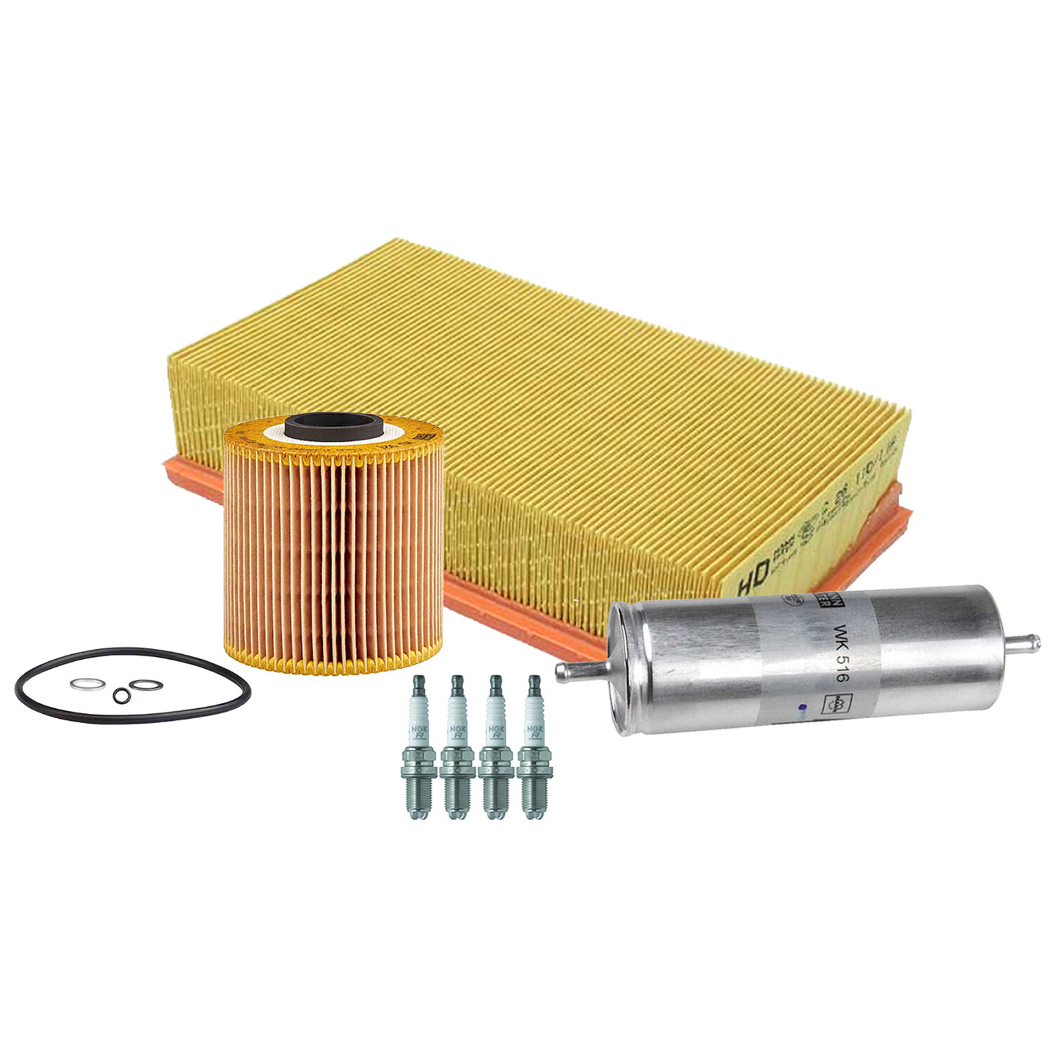 OEM 4 Spark Plug  Engine Air Fuel Oil Filter Kit For BMW E36 318i 318is 1.8 L4
