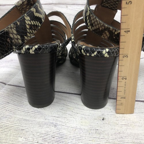Vionic Shoes Sami Boa Snake Print Ankle Strappy Heeled Sandals Womens Sz 6.5 - Picture 5 of 10