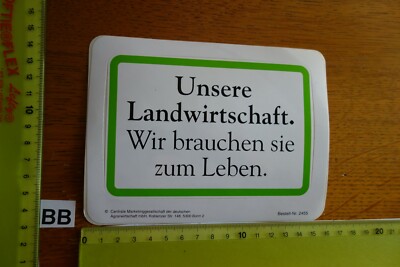 Alter Aufkleber Landwirtschaft CMA wir brauchen sie zum Leben