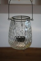 Windlicht Aus Glas Mit Henkel, M.Teelichthaltereinsatz, H 15 Cm, Durchm. 11 Cm
