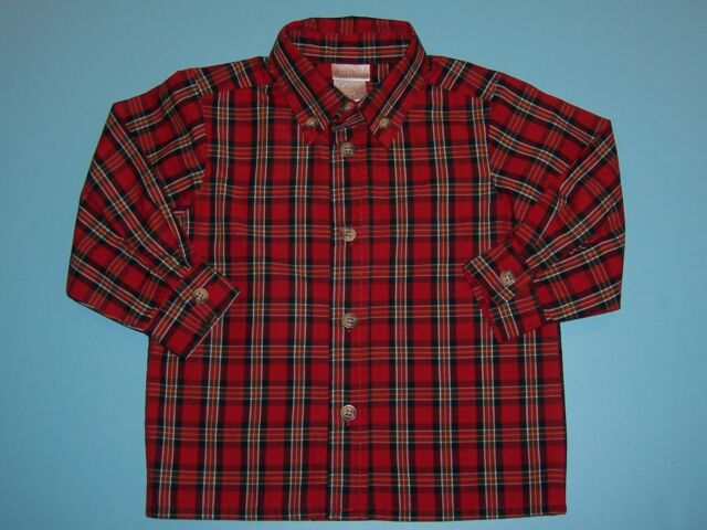 Perfectly Dressed boys "RED PLAID DRESS SHIRT" 18 month...PRISTINE COND.