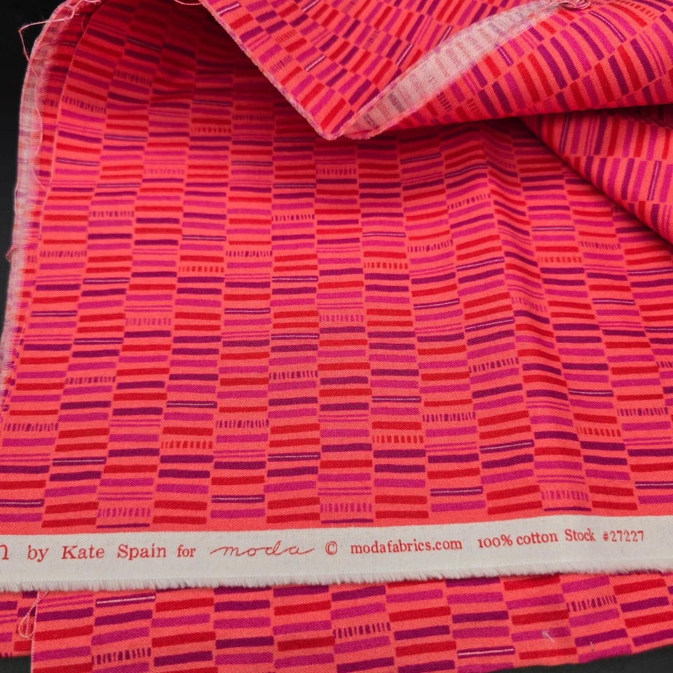 "Canyon" by Kate Spain for Moda Pink Striped Quilting Fabric 42" Wide 0.50 Yards - Image 3 of 4