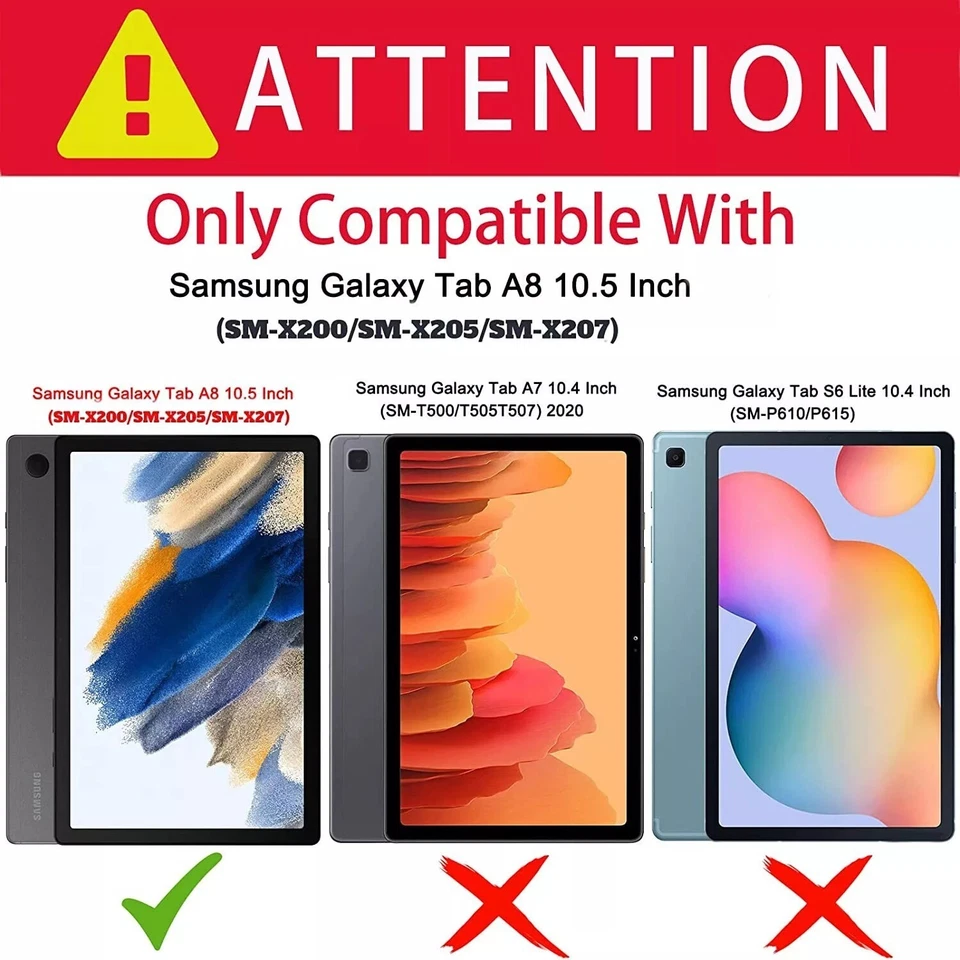 Tablet Case For Samsung Galaxy Tab A8 10.5 Smart Leather Cover 2022 SM-X200/X205 - Image 2 of 4