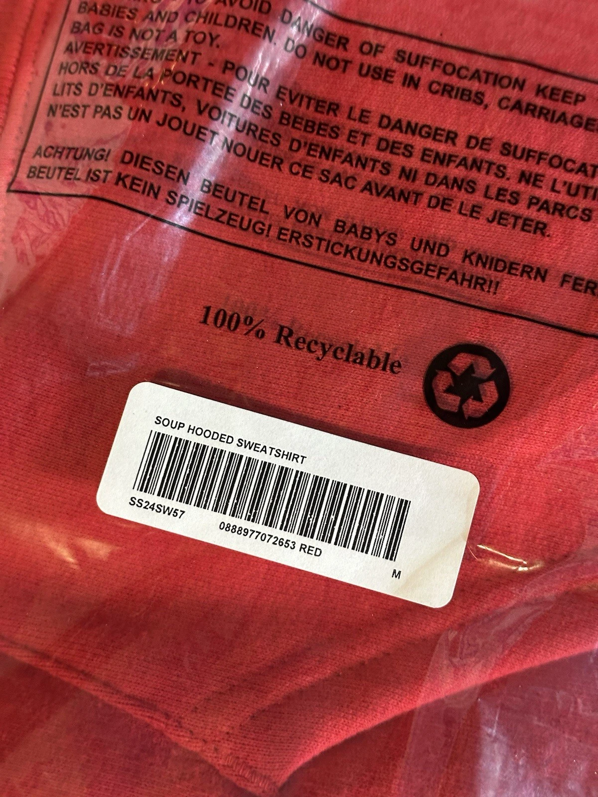 Felpa con cappuccio Supreme Soup uomo TAGLIA MEDIA