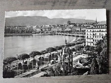Postcard Geneva Erunswick Monument and City View, Jaeger Geneve RPPC