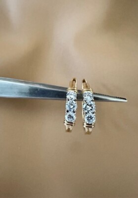 Nachlass 14K Gelbgold 1ct Diamant Creolen 4,7g