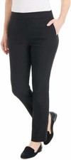 NWT Hilary Radley Women's Pull On Tummy Control Dress Pants Black Sz S 65 UU015