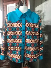 Girls  button western shirt, turquoise ranch riding,  rodeo leadline  M 5/6