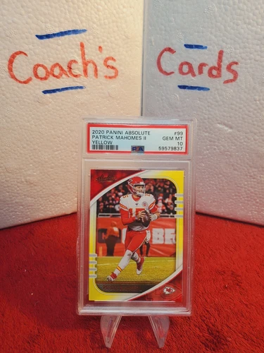 2020 Absolute Patrick Mahomes #99 Yellow PSA 10 Kansas City Chiefs LOW POP