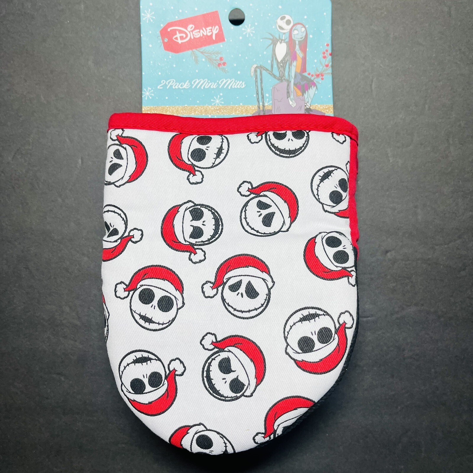 Disney The Nightmare Before Christmas 2 Pack Mini Oven Mitts Jack Santa Hat NEW