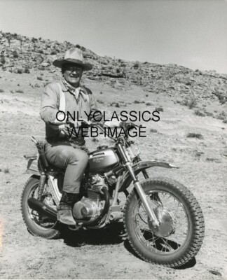 #ad #ad 1971 JOHN WAYNE HONDA 350SL MOTORCYCLE MOVIE 8X10 PHOTO WESTERN COWBOY TOUGH GUY $15.25