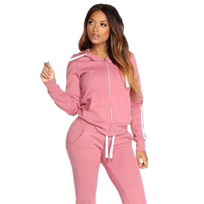 Winter Women Long Sleeve Lounge Wear Set Two Piece Hoodie Casual Comfy Tracksuit - Image 3 of 4