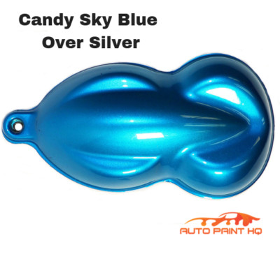 Candy Sky Blue Over Silver Basecoat Gallon Auto Paint Kit + High Solids Clear