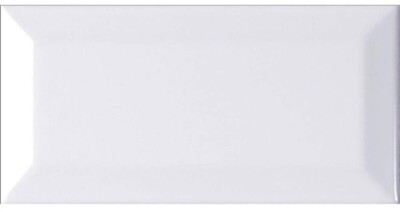 3x6 White Beveled Glossy Ceramic Genuine Subway Tile MADE IN USA (1 PIECE)