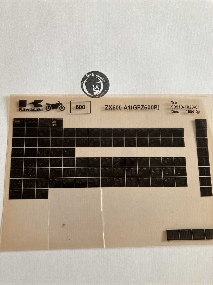 Kawasaki ZX600 A1 1985 GPz600R Microfiche Parts List 600 GPz R | eBay