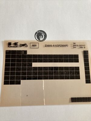 Kawasaki ZX600 A1 1985 GPz600R Microfiche Parts List 600 GPz R | eBay