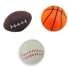 Stress Relief Squeezable Foam Sport Balls Package of Six 6 