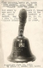 St. Louis town crier's bell used in 1764, 1914 RPPC Photo Postcard Copy