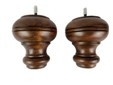 5" Antique Walnut Finish Solid Wood Turned Leg 22173 Sofa Chair -Set of 4 Legs