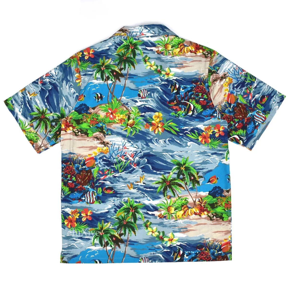 NWT $840 PRADA Men's Paradise Print Button Down Club Shirt Hawaiian AUTHENTIC