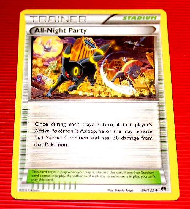 All-Night Party 2016 Collectible Trainer Stadium Pokemon Card No