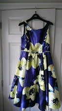 Monsoon size 12 floral occasion dress with back button detail